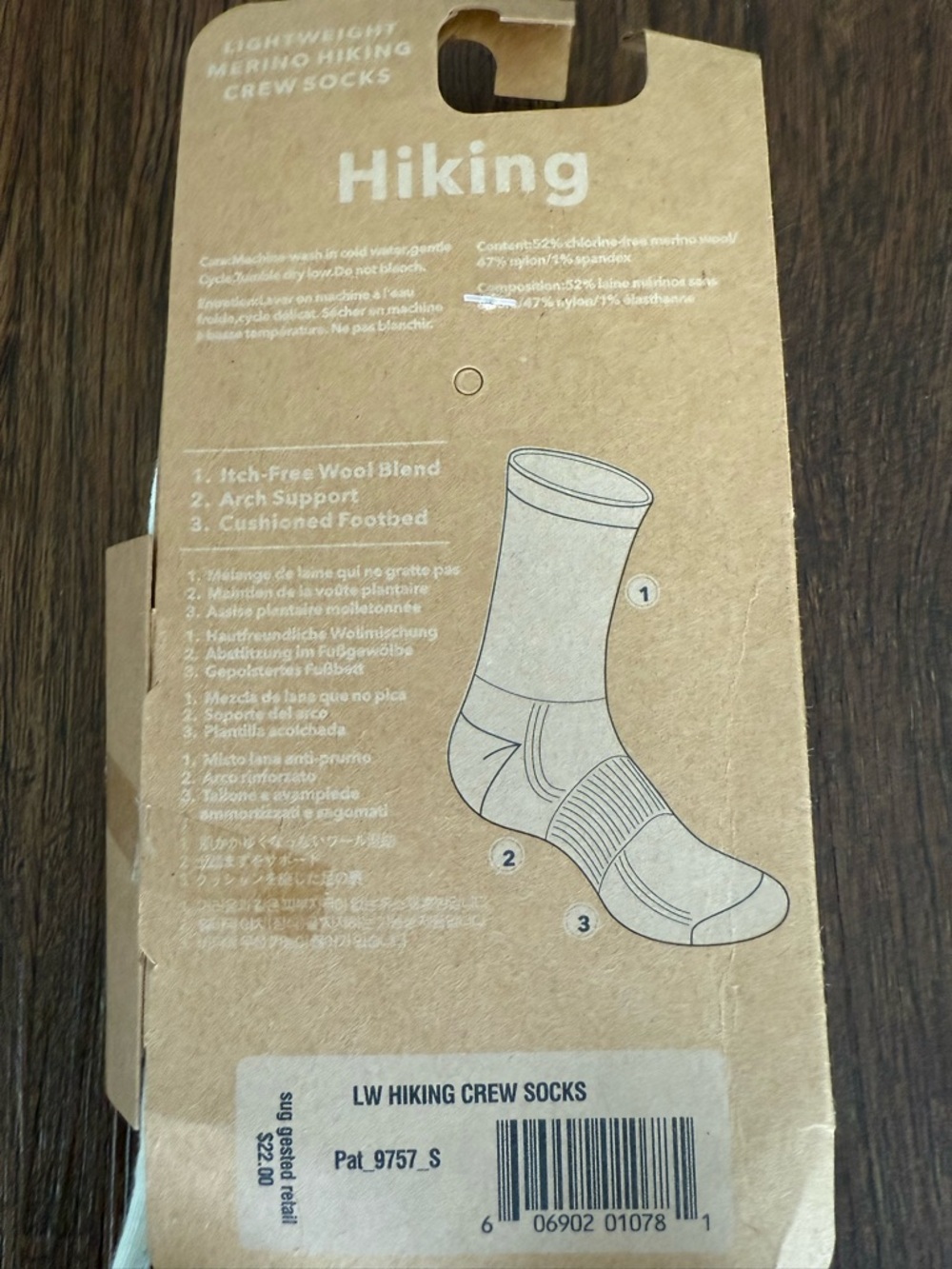 Patagonia White Lightweight Hiking Crew Socks - Pack - Picture 3 of 3
